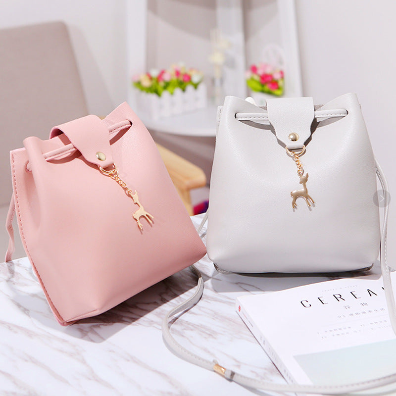 Bucket Bag Women's Simple One-shoulder Lace Hanfu Bucket Bag
