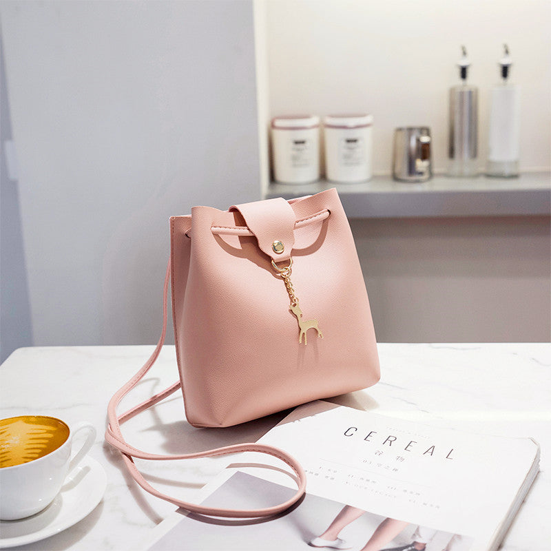 Bucket Bag Women's Simple One-shoulder Lace Hanfu Bucket Bag