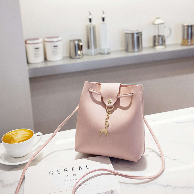 Bucket Bag Women's Simple One-shoulder Lace Hanfu Bucket Bag