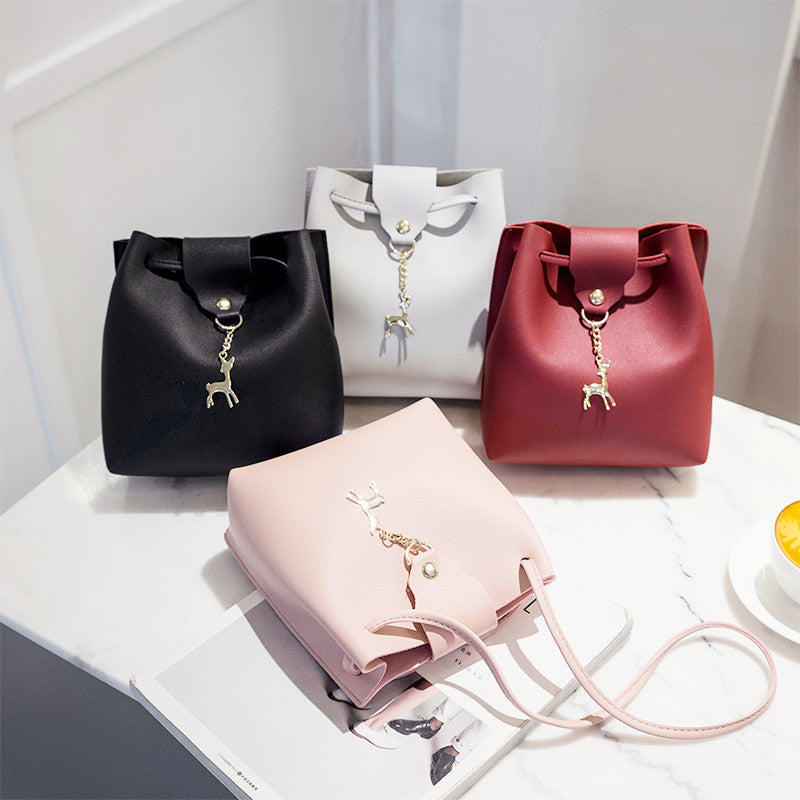 Bucket Bag Women's Simple One-shoulder Lace Hanfu Bucket Bag