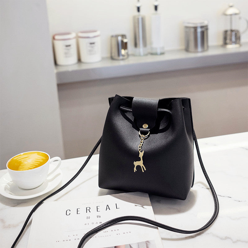 Bucket Bag Women's Simple One-shoulder Lace Hanfu Bucket Bag